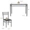 5 Pieces Dining Set Tempered Glass Top Table and 4 Upholstered Chairs